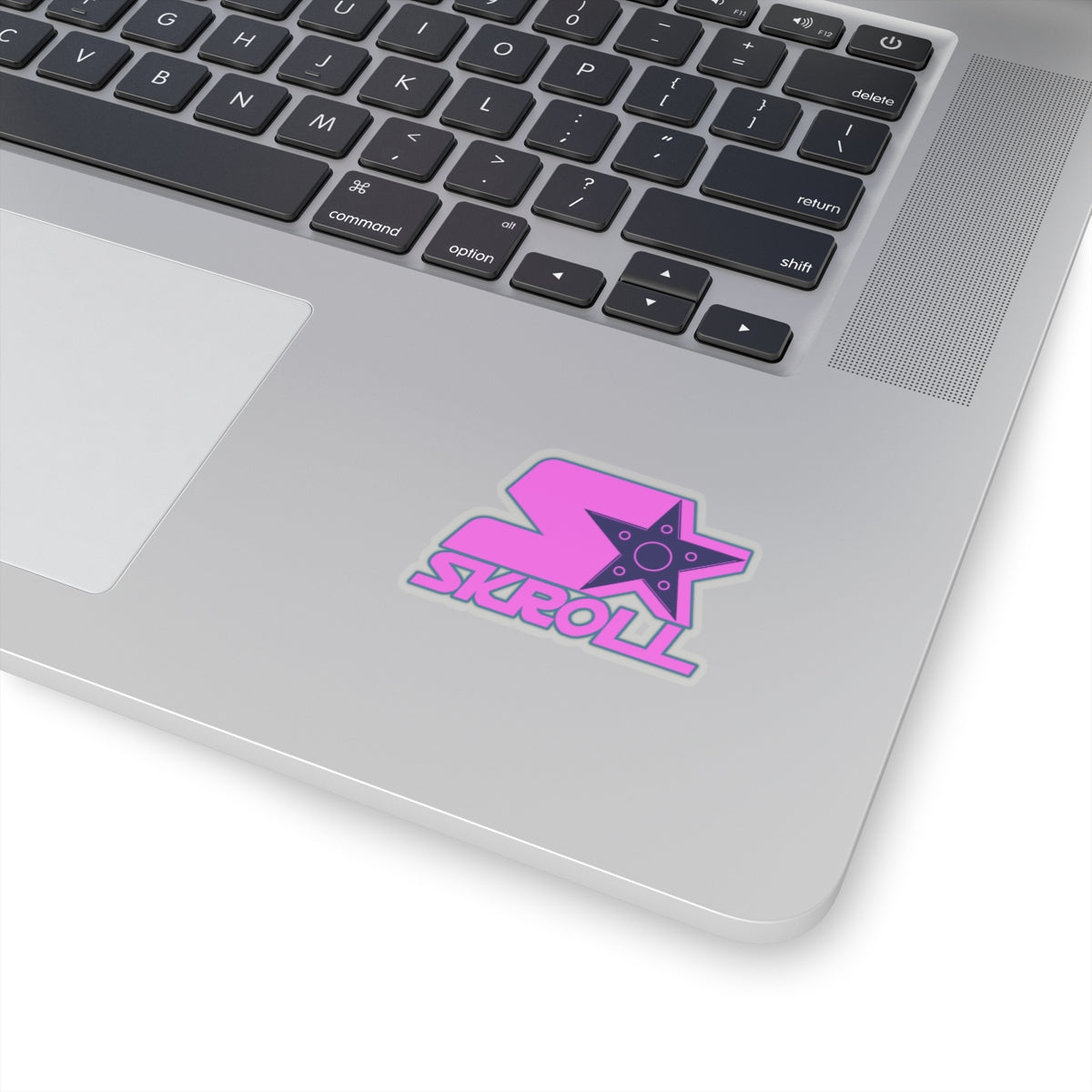 Kiss-Cut Stickers - Vibrant SKROLL 'Pink Shuriken' Stickers for Personalizing Laptops