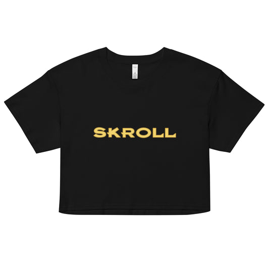 Skroll "Gold Katana" Logo Crop Top